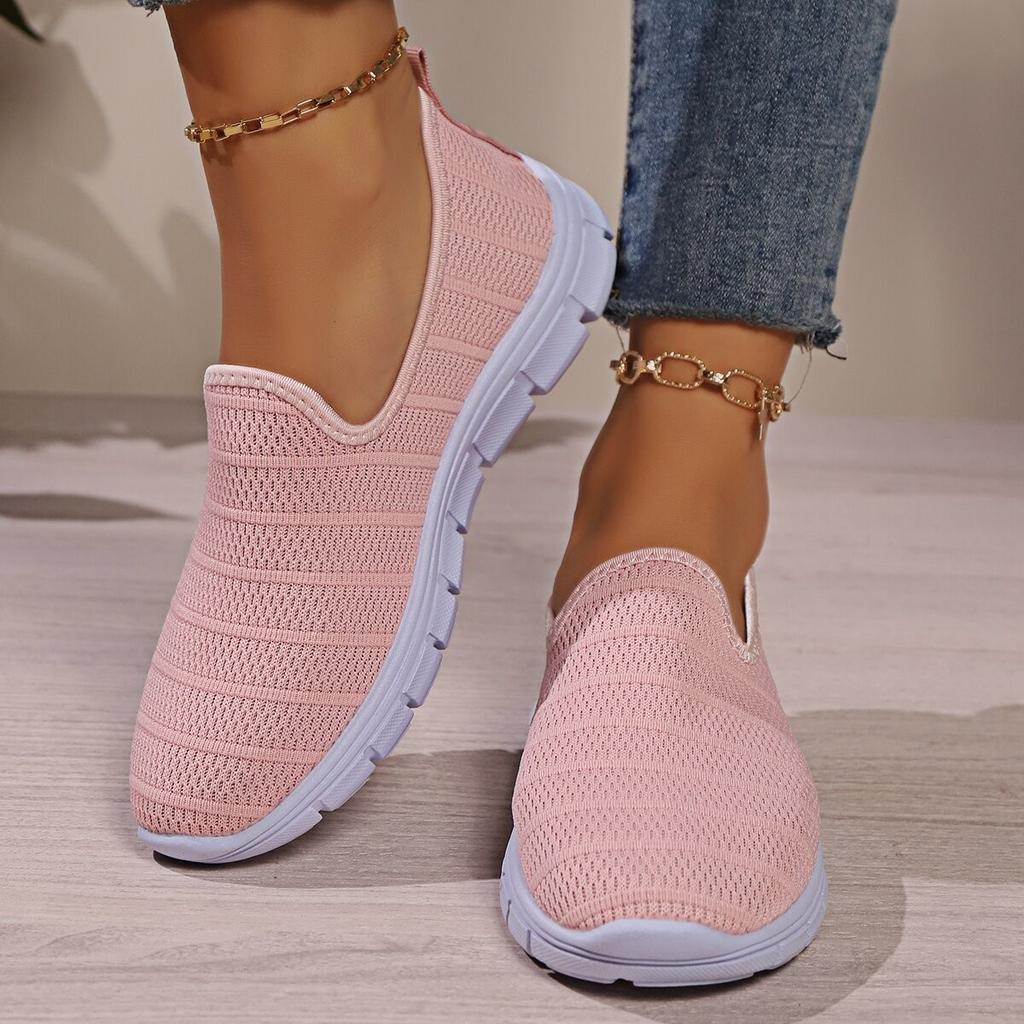 Sneakers Slip On Flat Shoe Women's Fashion Casual Loafers Walking Shoe Outdoor Mesh Soft Bottom Sports Zapatos De Mujer