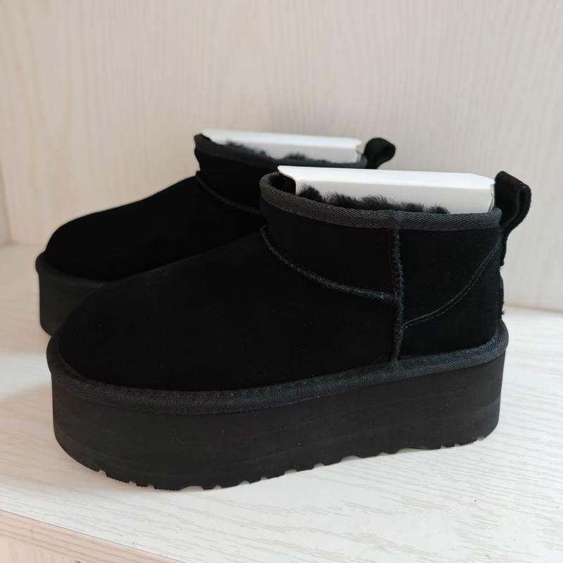 Мода 2025 Новые Женские Дизайнерские Зимние Туфли Мех Женские Высокие Каблуки Платформа Снежные Ботильоны Классические Мини Роскошные Botas Mujer Zapatos