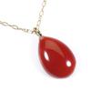 Pendant Necklace Made In Kochi Prefecture Blood Red Coral Single K18YG Undyed Red Women's