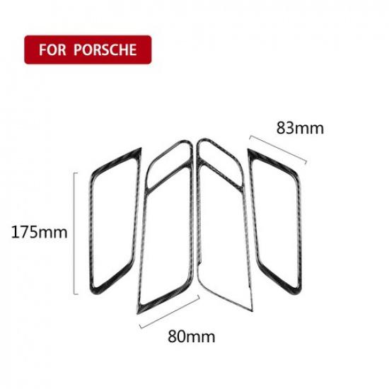 4Pcs For Porsche Macan 2014-19 Carbon Fiber Interior Door Handle Cover Trim