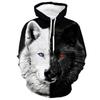 Autumn and Winter New Men's Wolf Pattern Hoodie 3D Digital Printed Sports and Leisure Hoodie Sweatshirt