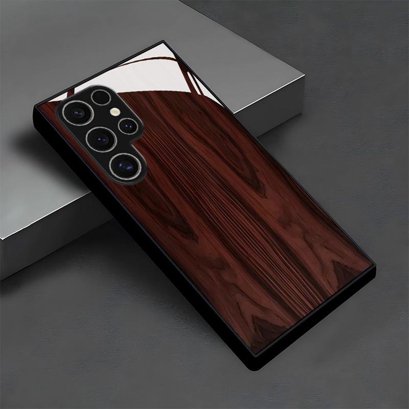 Красный чехол для телефона из стекла с ретро-текстурой для Samsung Galaxy S26 S25 Plus S25 Ultra S24 FE S23 A16 A32 A33 A34 A53 A54 5G