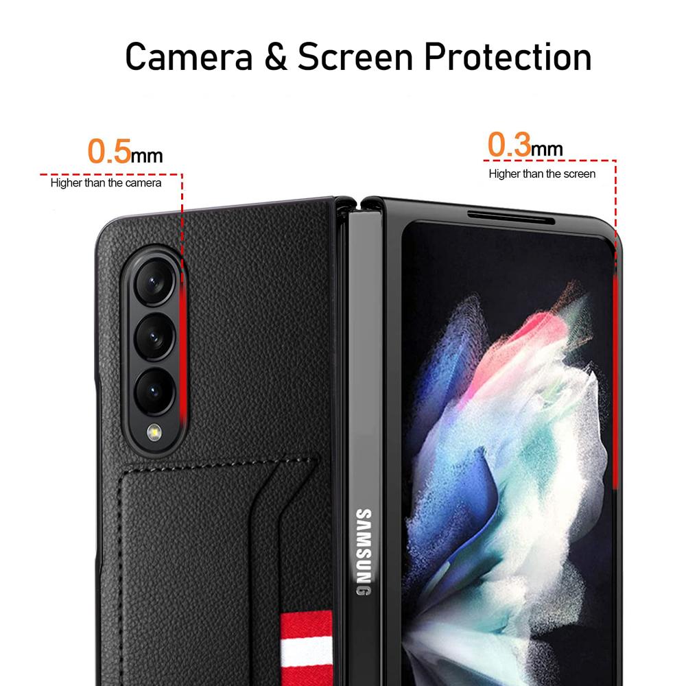 Противоударный складной кожаный чехол для Samsung Galaxy Z Fold 4 Fold4 Fold3 Fold2 Fold 3 2 5g, антидетонационная сумка для телефона Funda