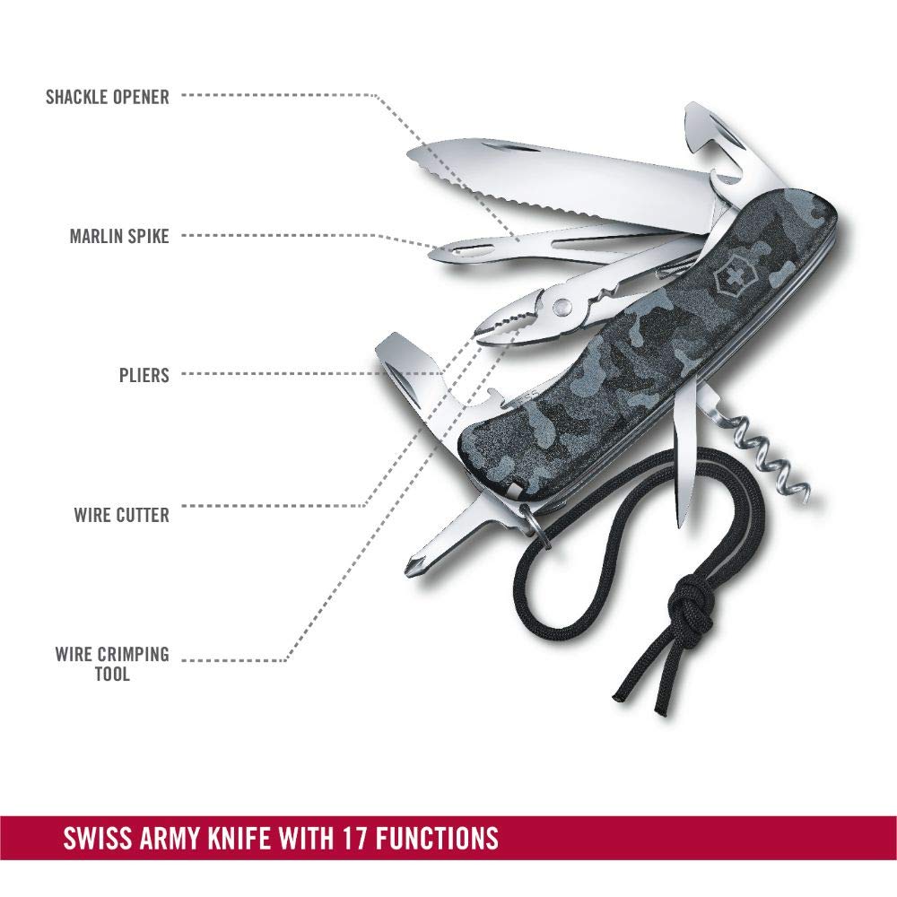 Victorinox Нож Шкипера с кольцом и шилом Необходим для шнурка, ключей, - Швейцарский мультитул для парусного спорта.