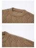 2025 Autumn/Winter Men's Round Neck Trendy Cable Knit Sweater Jacket