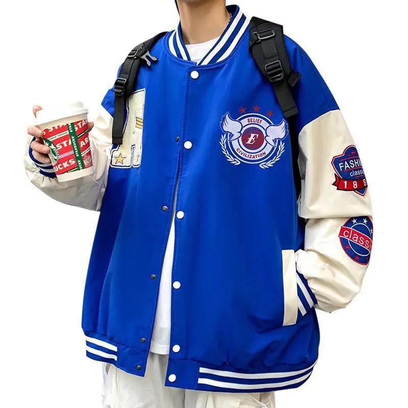 Вышитая бейсбольная куртка в стиле ретро американского колледжа для молодежи