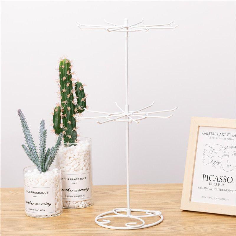 3-уровневая витрина для ювелирных изделий, брелок для ключей, вращающаяся железная вращающаяся металлическая подставка