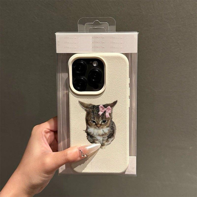 Милый и очаровательный дизайн котенка с галстуком-бабочкой для iphone 17 16 Pro Max/14/16/15/13 Pro/12/11 Прочный и ударопрочный защитный чехол