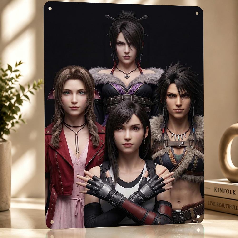Final Fantasy D Texture Printed Poster Custom Vintage Metal Tin Plate Sign for Wall Art Home Decor Accessories Wand Deko Items