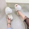 Модные зимние женские домашние повседневные тапочки женские шлепанцы пушистые туфли слайдеры женские мягкие теплые плюшевые тапочки женские тапочки