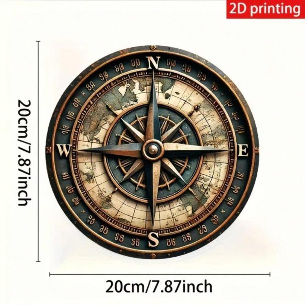Железное Настенное Искусство Винтажный Декор Компас 8x8 Дюймов Украшение для Домашнего Бара