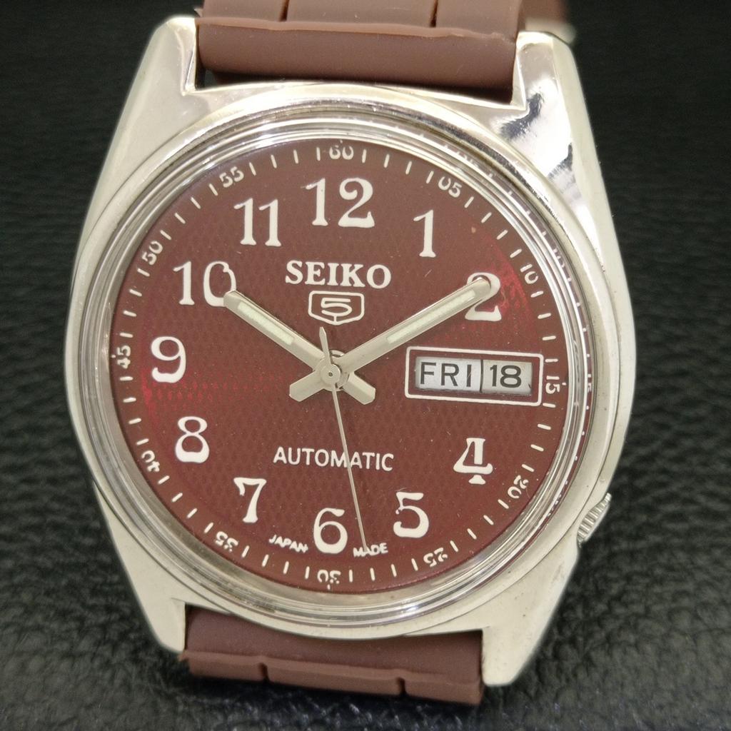 Б/У винтажные мужские часы SEIKO 5 AUTOMATIC JAPAN с коричневым циферблатом a434992-2 R122-a434992