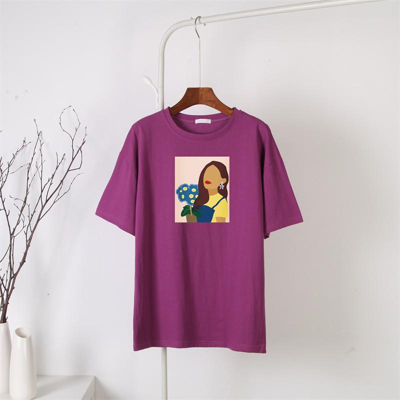 Hirsionsan новая футболка в стиле Харадзюку с графическим принтом, женская футболка из 100% хлопка с короткими рукавами, летний мягкий пуловер большого размера, топ