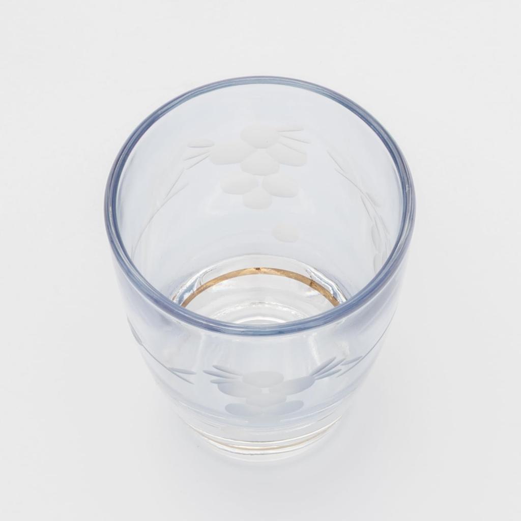 Otsuka Glass "Colorful Poem" Double Shot Glass, Cold Sake Cup, Approx. 50ml, Natsume Style, Flower Kiriko Glass, Blue, Made in Japan, G-1-15-1BL-1P