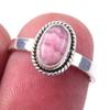 Кольцо из чистого серебра 925 пробы с натуральным родохрозитом ручной работы S.6 z0k00