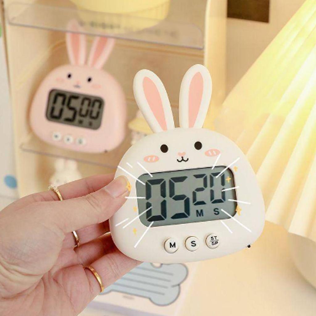 Digital Kitchen Timer Cute Bunny Magnetic   Easy   Clear Alarm Cooking Timer for Family School  