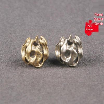 Латунные проставки-пламя для темляка EDC-ножа, плетеный шнур из паракорда, бусина-подвеска, брелок-шарм, DIY-аксессуары