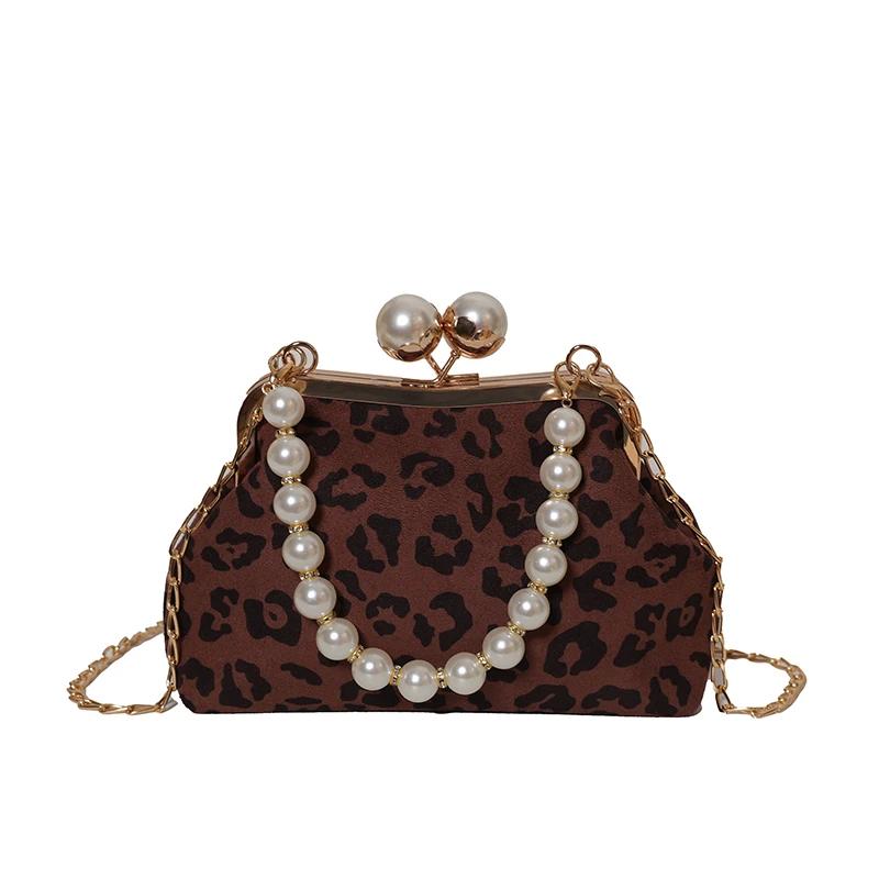 Модные женские сумки с жемчугом, роскошные французские дизайнерские сумки через плечо с леопардовым принтом, женские высококачественные сумки Cossbody для женщин