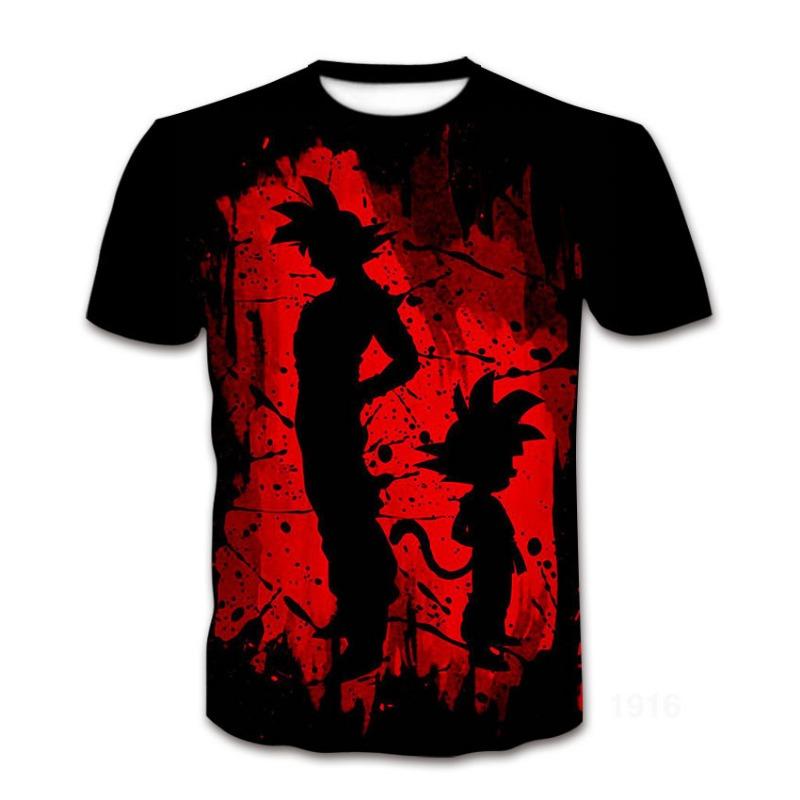 Футболка с короткими рукавами и круглым вырезом, летняя аниме-футболка 3D Dragon Ball Series с цифровой печатью