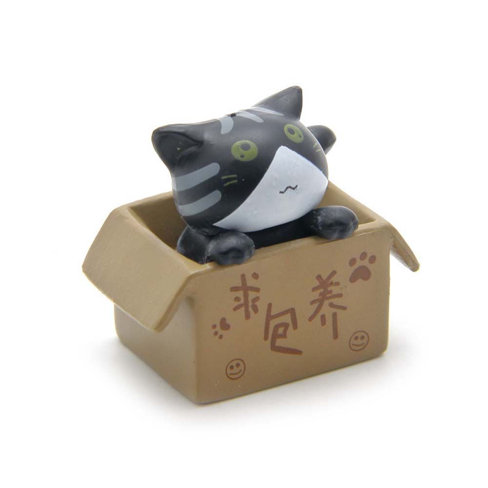 Миниатюрная статуэтка ПВХ украшение мультяшные поделки маленькая статуэтка модель кошки машинка фигурка ящик для пожертвований кот