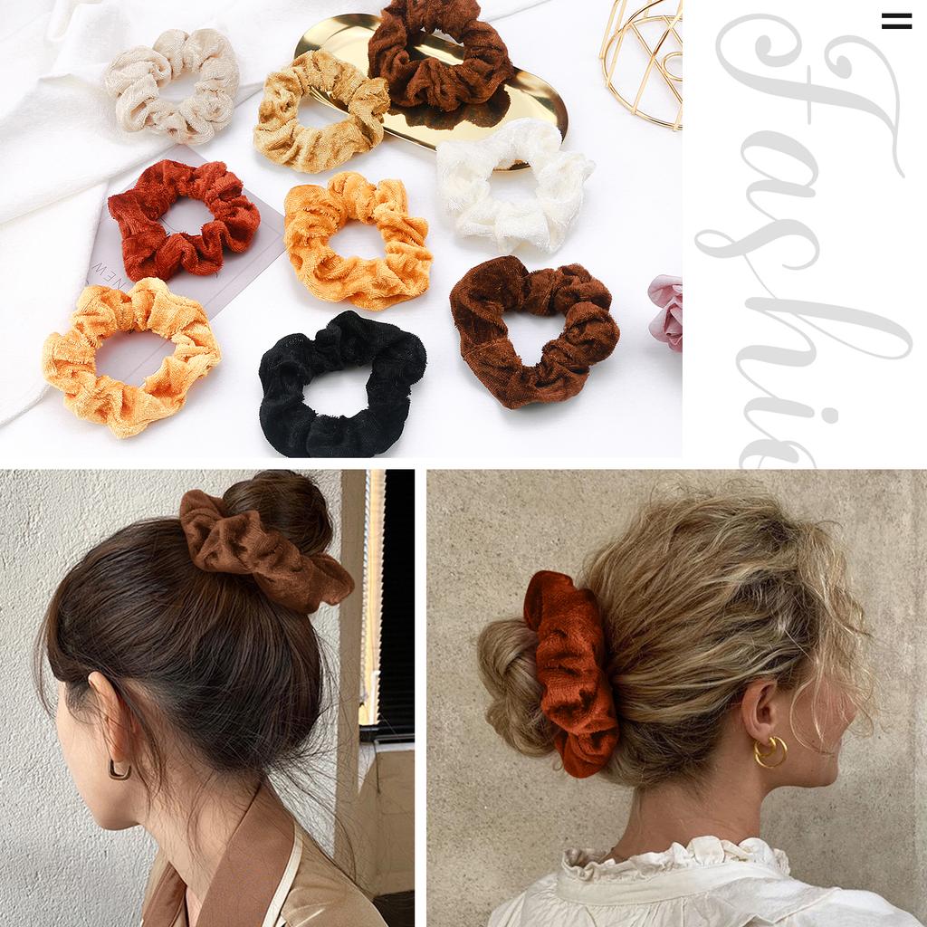 75 PCS Velvet Hair Scrunchies for Women Girls -No Damage Hair Ties Bulk - Soft Ponytail Holders for Gift