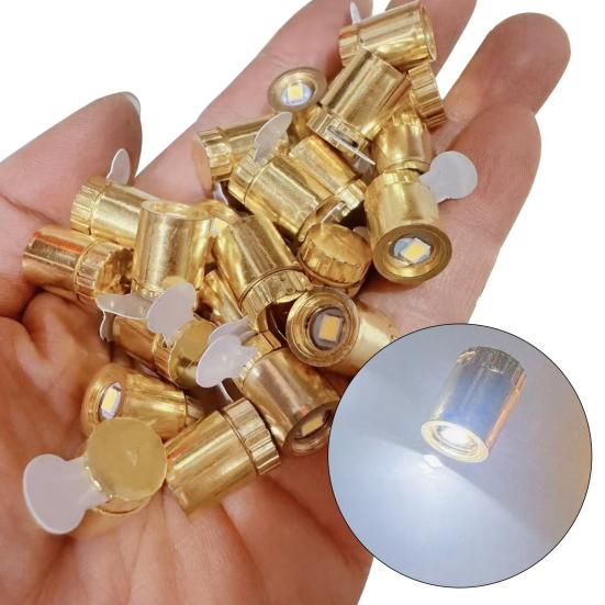 20Pcs Electronic Light Battery Powered Mini LED Lights with Golden Shell DIY Crafts Dollhouses Paper Lanterns Balloons Models Decoration