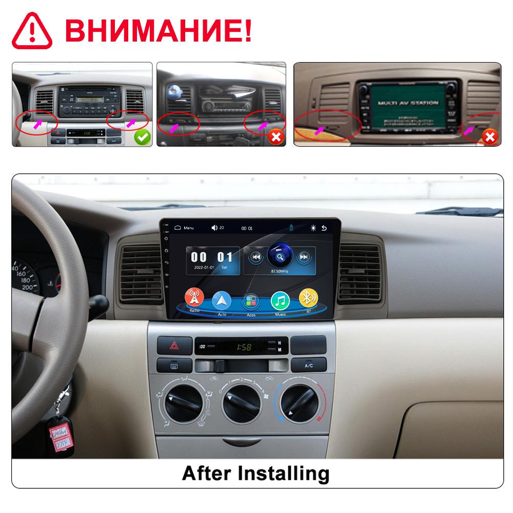 icreative Автомагнитола Мультимедиа MP5 Плеер Головное Устройство Стерео BT Для Toyota Corolla Fielder E120 2000-2004