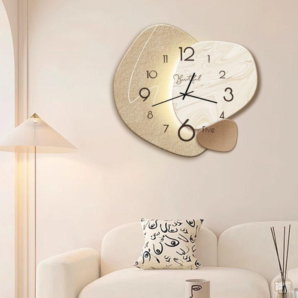 Nordic Wall Painting Light Easy to Read Wall Hanging Clock Fashionable Digital Wall Clock  Bedroom