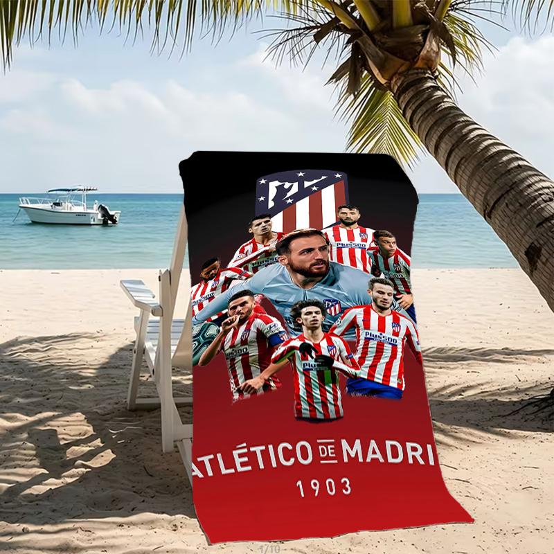 Beach Towel with Atlético Madrid logo Pattern - soft,absorbent,machine washable Lightweight&Modern,swimming,Travel Essentials
