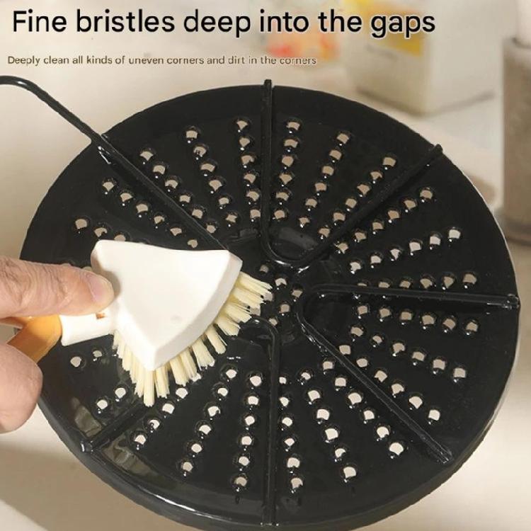 Standing Triangular Scrubber Brush Collapsibles Design Deeply Clean Narrow Space Kitchen Bathroom Cleaning Tool With Storage