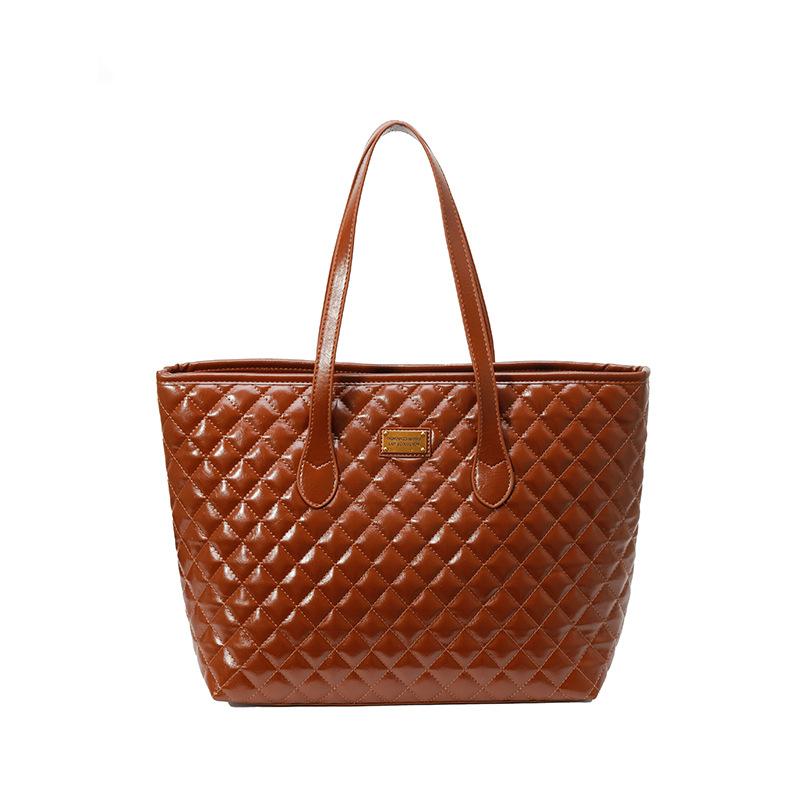 Большая сумка женская новая мода большая вместимость сумка подмышку ромбовидная вышивка нитью универсальная сумка-тоут