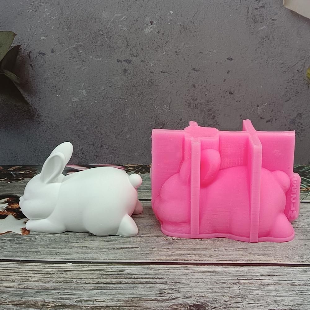 Милая свеча в виде кролика, силиконовая форма, пасхальный кролик, форма для ароматерапии из смолы, сделай сам, ручная работа, изготовление свечей и мыла, домашний крафт, украшение, подарки