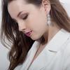 Ej0105 Супер Вспышка Циркониевые Серьги, Длинные Серьги-Клипсы Капля Воды для Женщин