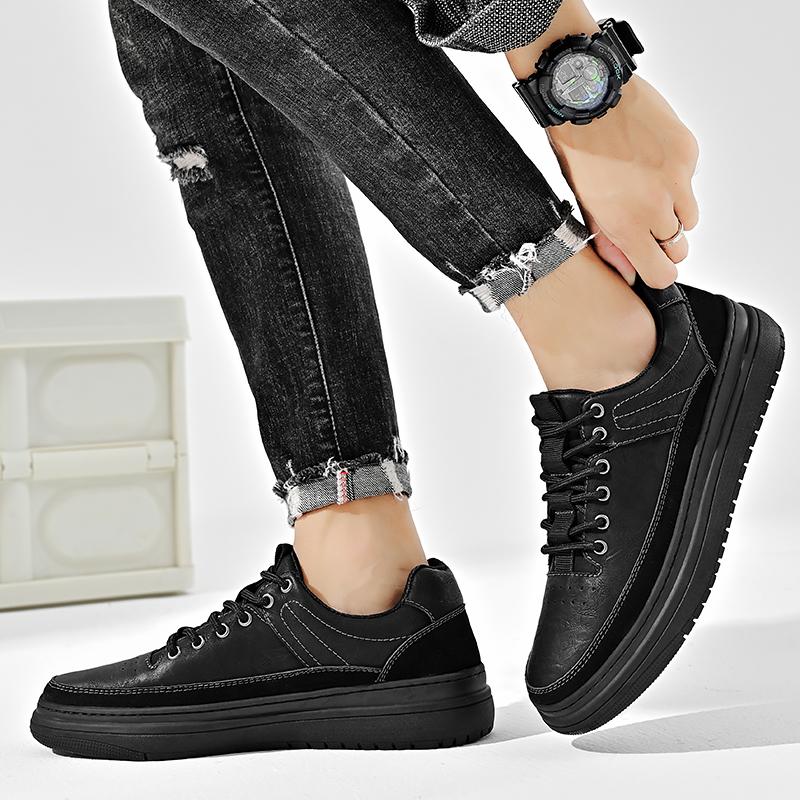 Мода Досуг Прогулка Мужская Школьная Обувь Модный Бренд Кожа Вулканизированная Обувь Кроссовки Горячая Распродажа Повседневная Обувь Уличные Мужские Кроссовки