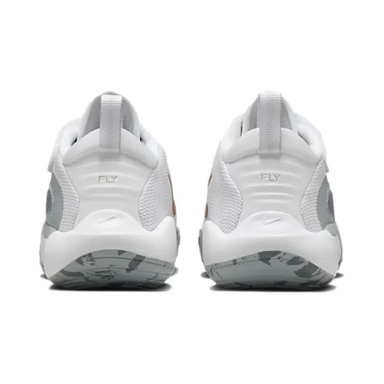Nike ISOFLY Anti-Slip Wear-Resistant Low-Top Children's Basketball Shoes White Gray Children Aged 3-7 Years Old FQ7670-100