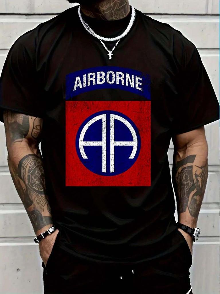 Patriotic Military Distressed 82nd Airborne Printed Unisex T-Shirt