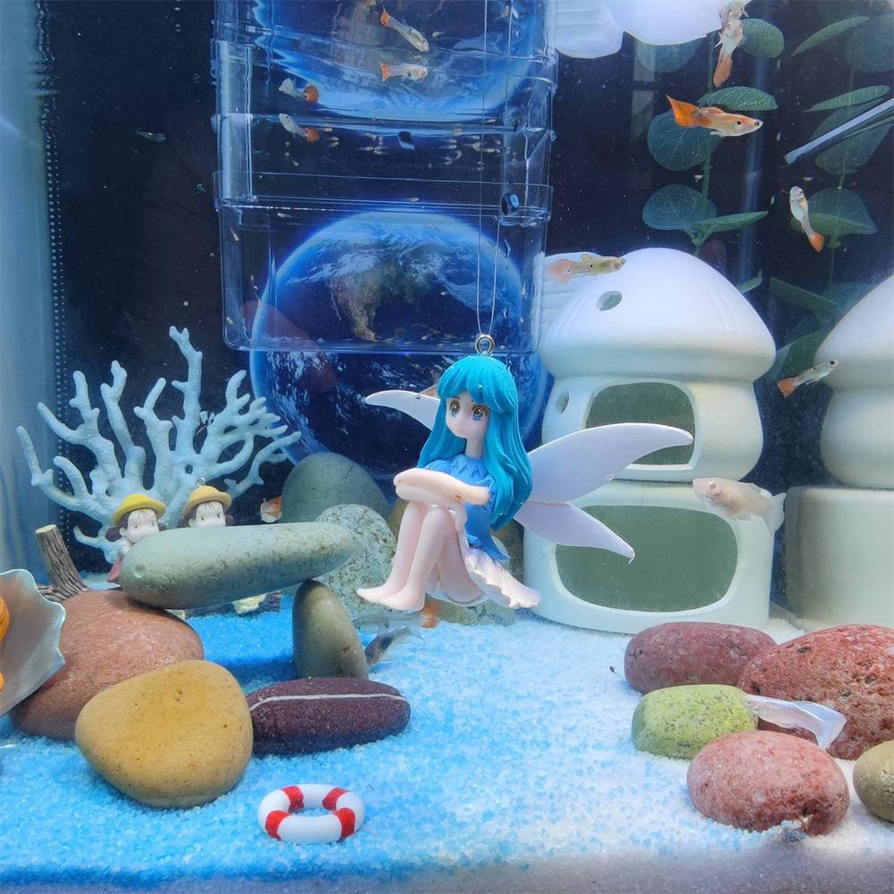 Floral Fairy Figurines Aquarium Ornament Floral Fairy Craft Statue Fish Tank Supplies Accessories