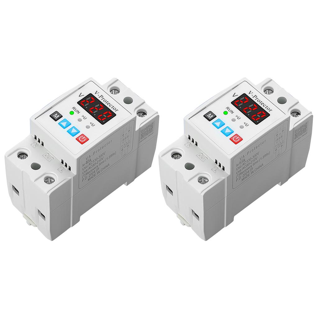 Digital Resettable Over & Under Voltage Protector Digital Voltage Protections Device Plastic for Home & Industrial Use
