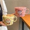 Высококачественная и милая большая кружка для лапши быстрого приготовления для студентов Керамическая миска для лапши быстрого приготовления с крышкой Посуда для общежития Миска для суповой лапши рамен