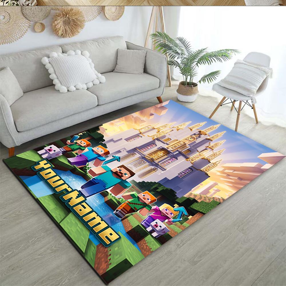 Minecraft 41 Personalized Name Floor Rug Office Rug Suitable for Dining Room Foyer Kitchen Study room Antislip Carpet Decorate Offices