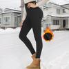 Женские термо леггинсы с высокой талией, повседневные спортивные, с карманами, для осени/зимы