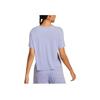 Nike Yoga Dri-Fit Side-Slit Round-Neck Short-Sleeve T-Shirt Women Tops Purple DM7026-569