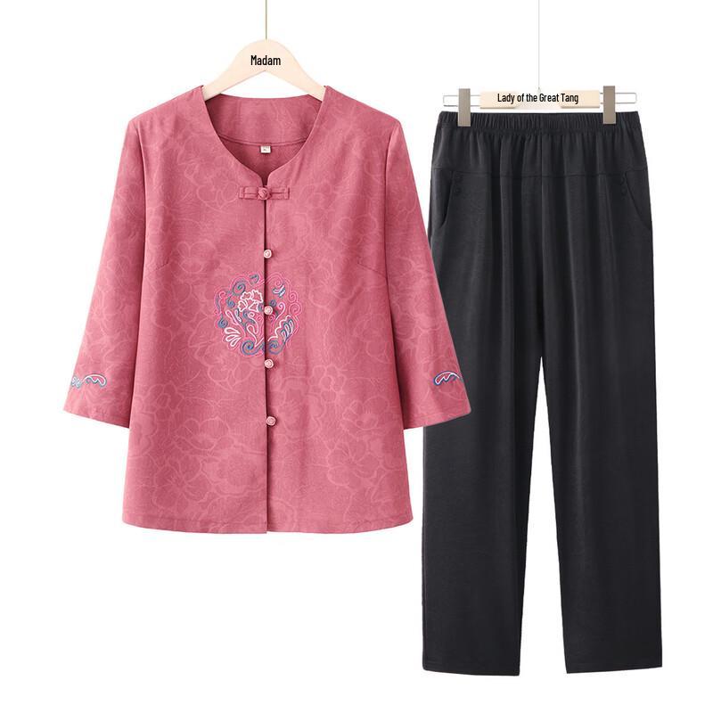 Elderly Women's Breathable Summer Shirt Set