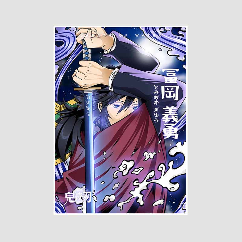 Японский комикс фильм «Убийца демонов» поезд «Муген» аниме-постеры Kimetsu No Yaiba Белый бумажный постер Художественная роспись настенное украшение Фреска Домашний декор