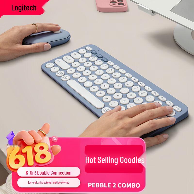 Logitech PEBBLE 2 COMBO Wireless Dual-Mode Keyboard and Mouse Combo
