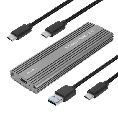 Высокоскоростной алюминиевый корпус для SSD M.2 PCIe NVMe и NGFF SATA с двойным протоколом 10 Гбит/с, корпус для твердотельного накопителя PCIe M2 SSD с ключом M
