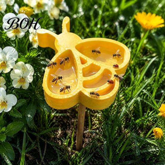 Gardening Decorations for Balcony Insect Water Feeder, Bee Dish, Garden Pollinator Drinking Bowl, Friendly Decor or Ladybug Shape Cup Yard Bees