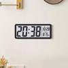 Battery Powered LCD Digital Wall Clock Time Temperature Date Desktop Table Clock With USB Cable 12/24H LCD Alarm Clock for Living Room