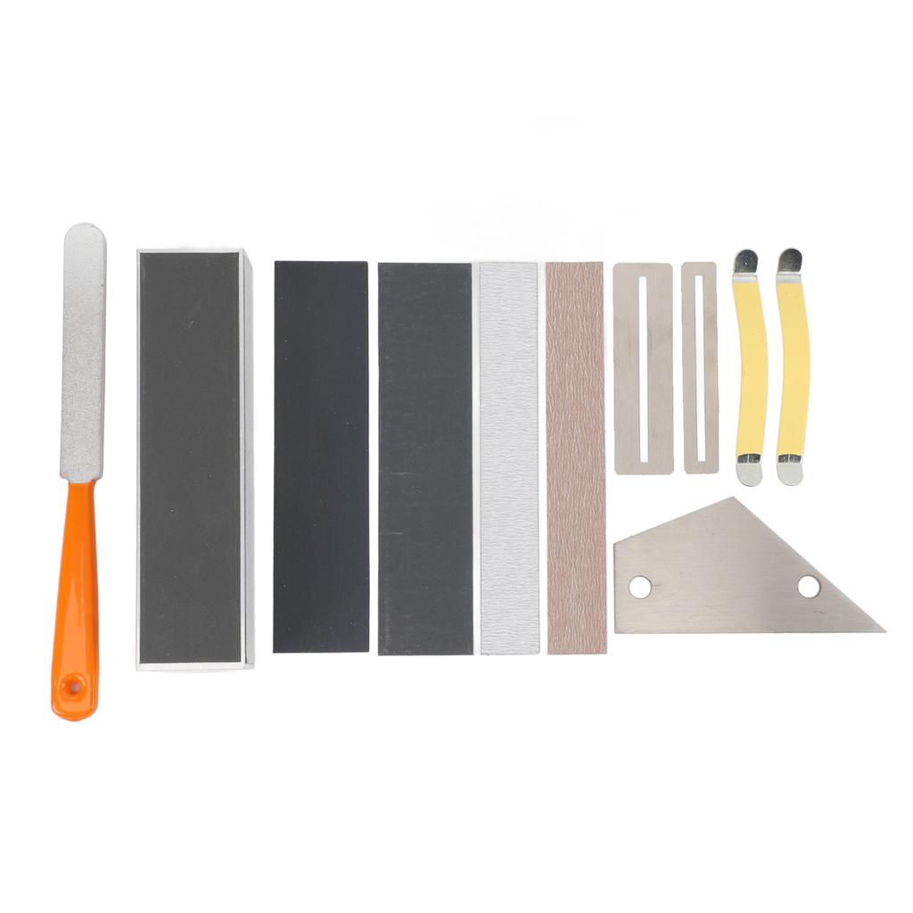 11 Pieces Guitar Grinding Tools Fret File Leveling Bar String Spreader Polishing Sandpaper