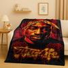 3D Rap Tupac 2pac Hip-Hop Music Rapper Catnap Flannel Blanket,Soft Plush Throw for Home Bedroom Bed Sofa Cover Kid Gift Picnic